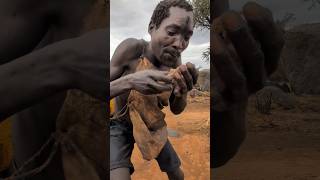 This man always dont Joke with food See How he eats very hot food hadzabetribe villagelife food [upl. by Kahaleel]