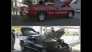 Street Races Turbo amp Nitrous Trans Am vs Turbo AWD UGLY Silverado [upl. by Enyleve193]