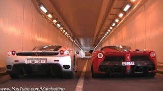 LaFerrari vs Ferrari Enzo INSANE Rev Battle [upl. by Naro]