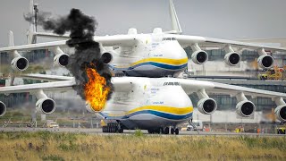 Emergency Landing In Airport  Antonov AN225 Mriya Landing 2024  Biggest Cargo Plane [upl. by Llerrehc560]