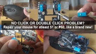 DIY Fixrepair faulty Mouse click  How to replace mouse button or clicker or switches [upl. by Gnad658]