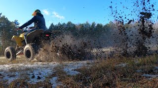 Pierwsza jazda na LTZ400 po długiej przerwie i pierwszy śnieg [upl. by Veradi]