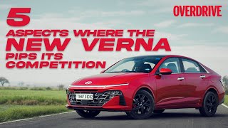 Hyundai Verna  5 aspects in which it surpasses the competition  OVERDRIVE [upl. by Leuamme]