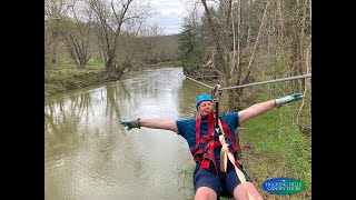 Zipline  Hocking Hills Canopy Tours  The quotXquot tour [upl. by Iroj]