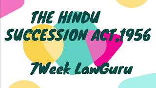 The Hindu Succession Act1956  Important Definitions1  Hindu Law  Easy way  in Hindi [upl. by Atinele320]