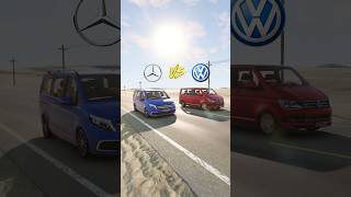 MercedesBenz Viano vs Volkswagen Multivan beamng beamngdrive beamngcrashes car cars [upl. by Lamdin]