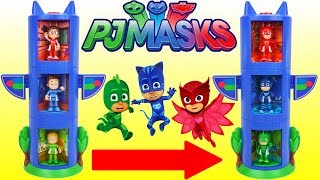 Pj Masks Transforming Headquarters Playset Catboy Connor Owlette Amaya Gekko Greg Disney Toys [upl. by Relyhcs]