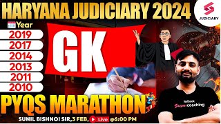 Complete GK PYQs for Haryana Judiciary Exam 2024  HJS Vacancy 2024  Sunil Sir [upl. by Aikahs]