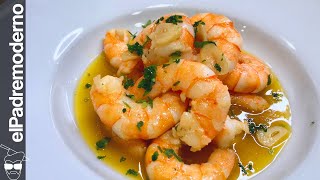 LANGOSTINOS AL AJILLO Receta fácil y rápida [upl. by Euqinemod]