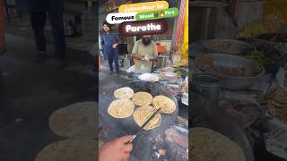 Jalandhar ke famous WoodFire parothe streetfood foodshorts food foodie shorts youtubeshorts [upl. by Elttil]