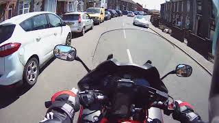 Helmet Cam South Wales Riding through the Rhondda Valley Towns [upl. by Ylrebmic]