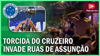 TORCIDA DO CRUZEIRO INVADE RUAS DE ASSUNÇÃO NO PARAGUAI PARA FINAL DA SULAMERICANA [upl. by Siblee]