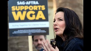 SAGAFTRA President Fran Drescher on actors strike break in talks with studios  AP full interview [upl. by Ajiat]