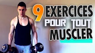 Musculation avec haltères  9 Exercices pour tout muscler [upl. by Elery]