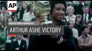 Arthur Ashe Victory  1975  Movietone Moment  5 July 19 [upl. by Crofoot826]