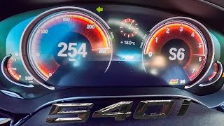 BMW 5 Series G30 540i ACCELERATION amp TOP SPEED 0254 kmh [upl. by Rolecnahc]