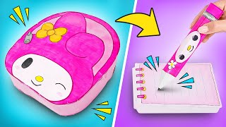 DIY Paper Squishies 🌸 My Melody School Supplies  Fun Crafts [upl. by Angeli997]