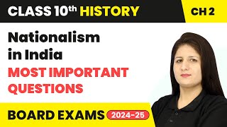 Nationalism in India  Most Important Questions  Class 10 History Chapter 2  CBSE 202425 [upl. by Ramey413]