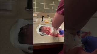 🌟 First Bath of Her Life 🛁👶 bermet youtubeshorts [upl. by Skiba589]