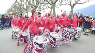 LA PLACE DU VILLAGE Le carnaval d’Aix les Bains comme si vous y étiez avec le Groupe Batala Geneva [upl. by Nodnart945]