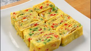 Korean rolled omelette Gyeranmari 계란말이 [upl. by Yedsnil]