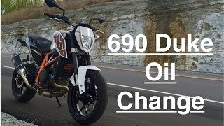 2013 KTM 690 Duke Oil Change [upl. by Babbie]