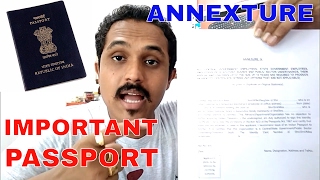 ALL ANNEXURES IN PASSPORT EXPLAINED VERY IMPORTANT HINDI 2017 [upl. by Polard]