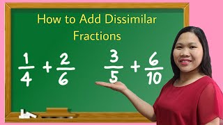 Adding Dissimilar Fractions  How to Add Fractions with Unlike Denominators [upl. by Adnuahs]