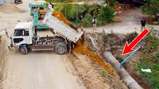 Launch a new project push the soil above the sewer system  Use KOMATSU D21P pushes the canal [upl. by Aimerej]