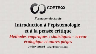 Introduction à lépistémologie et à la pensée critique  6  autres pièges statistiques [upl. by Llenyl]