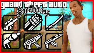 🔥GTA San Andreas All Weapon Locations Los Santos  How to get All Weapons Hidden Weapons [upl. by Wamsley201]