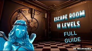 FortniteHard 10 Level Escape Room Full Walkthrough [upl. by Marj986]