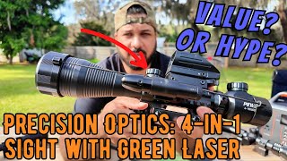 Pinty 416X50 Rifle Scope with Illuminated Optics amp Laser Review Versatility for Enhanced Shooting [upl. by Eyot]