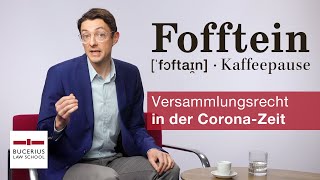 Versammlungsrecht in der CoronaZeit Fofftein mit Prof Dr Christian Ernst [upl. by Camel]