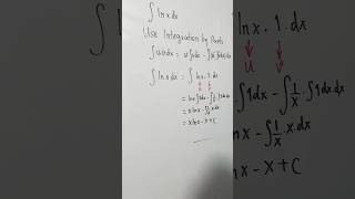 Integration by Parts example ∫ ln x dx [upl. by Nort]