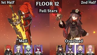 Diluc Melt  Hu Tao Overload  4850 Spiral Abyss Floor 12 9 Star  Genshin Impact [upl. by Morse758]