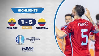 CA FUTSAL 2024  ECUADOR 1  5 COLOMBIA  HIGHLIGHTS [upl. by Yrotciv]