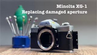 Minolta XG1  Replacing damaged aperture control plate [upl. by Gayn743]