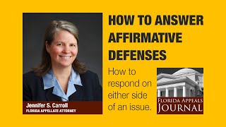 How do you respond to affirmative defenses at the trial level [upl. by Yrolg]