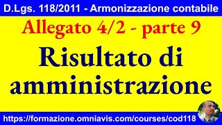 Armonizzazione DLgs 1182011  Allegato 42  Risultato di amministrazione 172024 [upl. by Ahcsas]