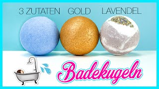 DIY BADEKUGEL MIT BADEÖL 🛁 3 Einfache Rezepte Badebomben 💦 LUSH [upl. by Bywoods484]