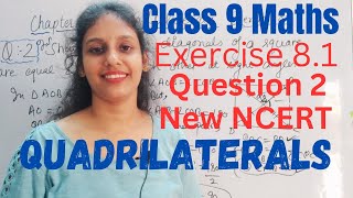 Class 9 Maths  Exercise 81  Question 2  Quadrilaterals chapter 8 CBSE newncert class9 maths [upl. by Irmgard981]