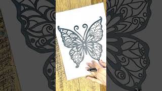 A Butterfly Hand Drawn Doodle Step By Step Easy Process Tutorial Shorts doodle drawing doodleart [upl. by Olatha]