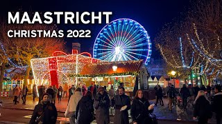 🇳🇱 Maastricht Netherlands  Christmas Market Vrijthof 2022 4K [upl. by Etrem854]