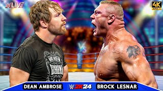 Brock Lesnar vs Dean Ambrose  No Holds Barred Match  SUMMERSLAM 2024  WWE Sept 122024 4K60FPS [upl. by Mulloy657]