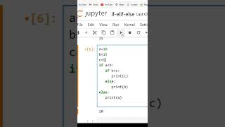 NESTED IF ELSE LOOP EXAMPLE IN PYTHON python pythonprogramming [upl. by Cumine]