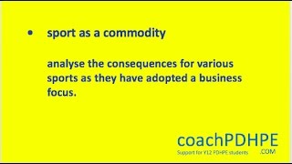 HSC PDHPE Option 2 sport as a commodity Q1 [upl. by Annawat]