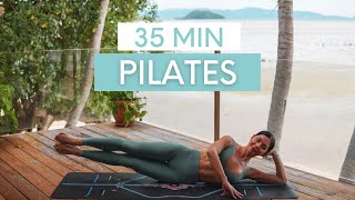 35 MIN PILATES WORKOUT  AtHome Mat Pilates No Standing amp No Equipment [upl. by Ecnaret426]