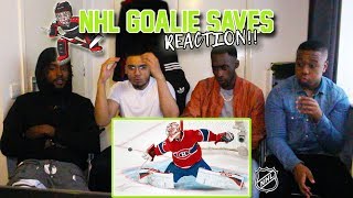 PURE QUALITY 👌🏼  BRITISH BOYS REACT TO BEST NHL GOALIE SAVES [upl. by Nevanod210]