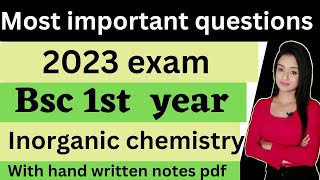 bsc 1st year inorganic chemistry most important questions 2023 exam knowledge adda bsc chemistry [upl. by Akcinat]